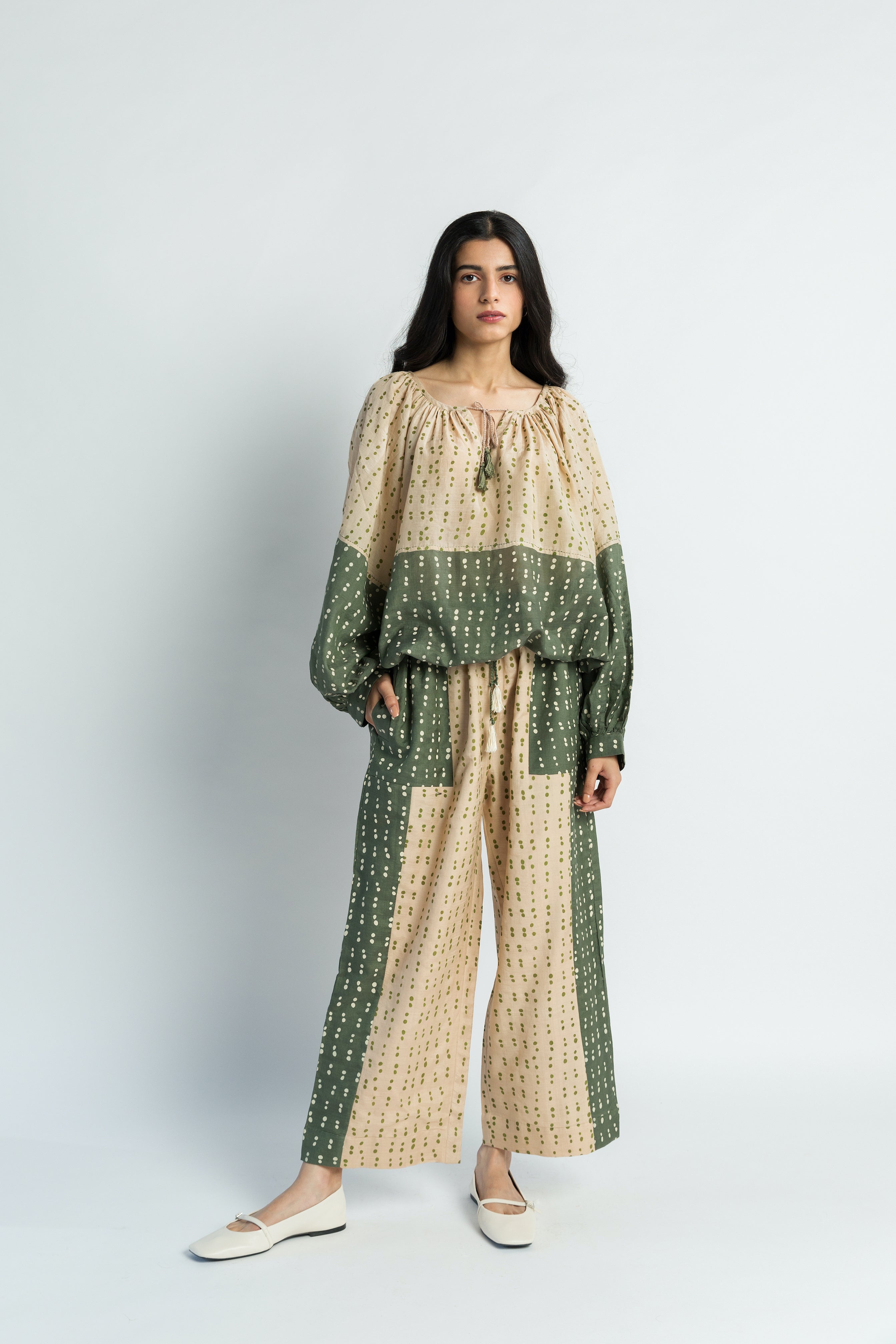 Juanita- Handwoven cotton silk comfort fit pintuck, co-ord set