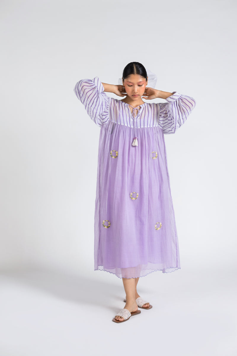 Mommy & Me- Dreamy Embroidery Orchid Dress