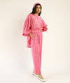 Pink Side Slit Pants In Handwoven Cotton Silk Fabric
