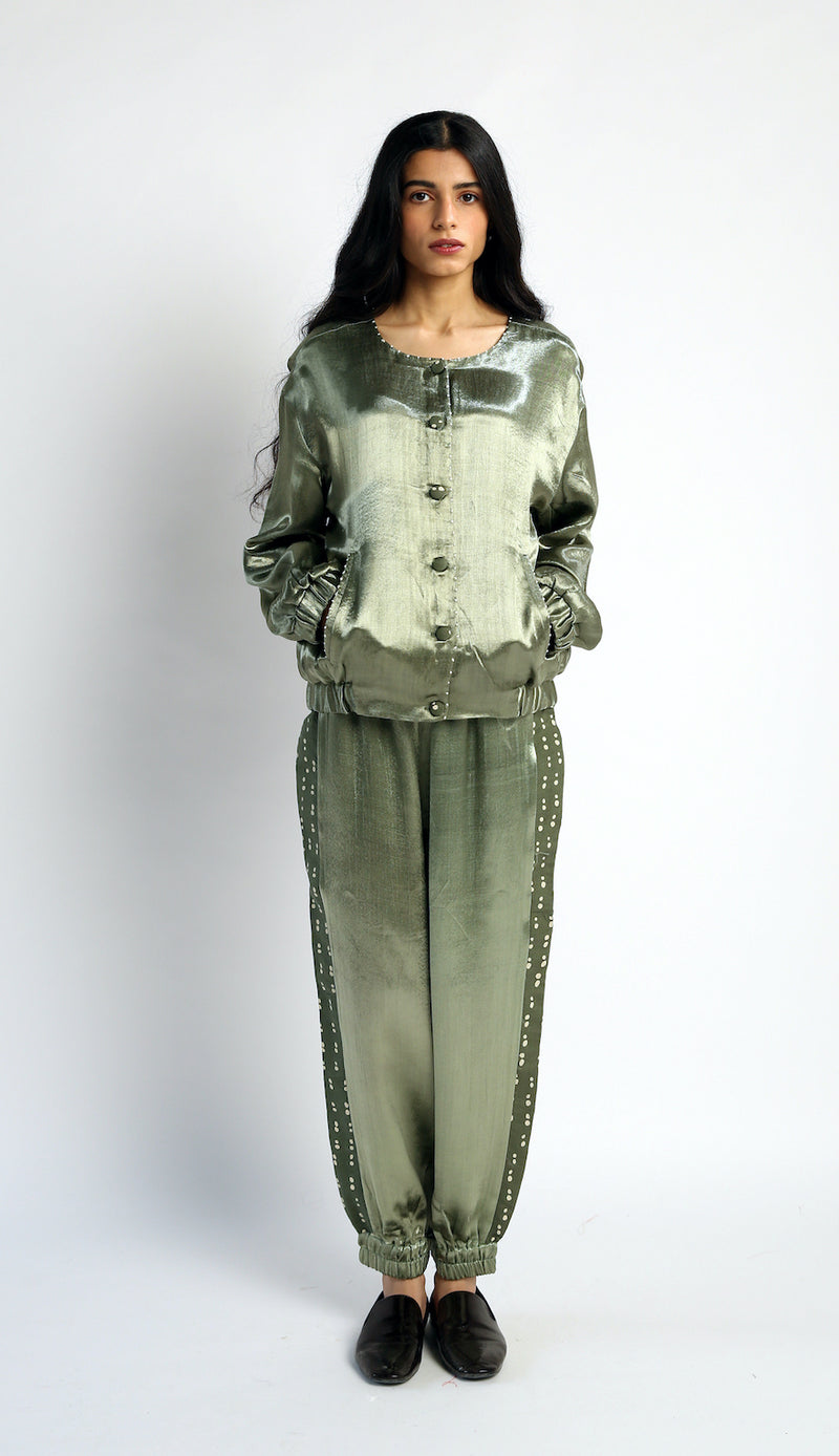 Bomber handwoven silk Jacket Co-ord (Set of2)