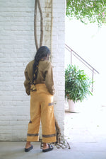 Sungold Asymetric Handwoven Cotton Linen Pants