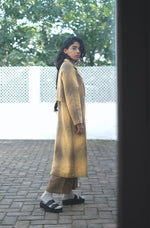 Toned Olive Handwoven Cotton Linen Trench Coat