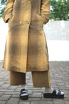 Toned Olive Handwoven Cotton Linen Trench Coat
