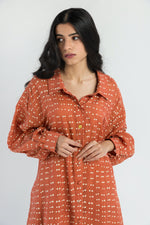 Polka Sungold Handwoven Cotton Silk Shirt
