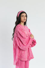 Pink Floral Print handwoven cotton silk Shirt